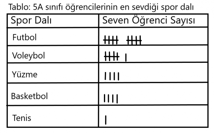 Verileri Tablo ve Grafikle Gösterme